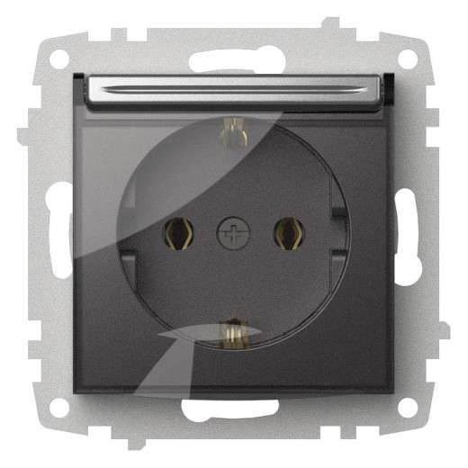 Розетка с заземлением с крышкой, без рамки Elbi Eleсtriс Zena Vega 609-011000-218