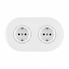 Розетка с заземлением и со шторкой Arte Milano SET08-2 SET08-2-40-1x2 white