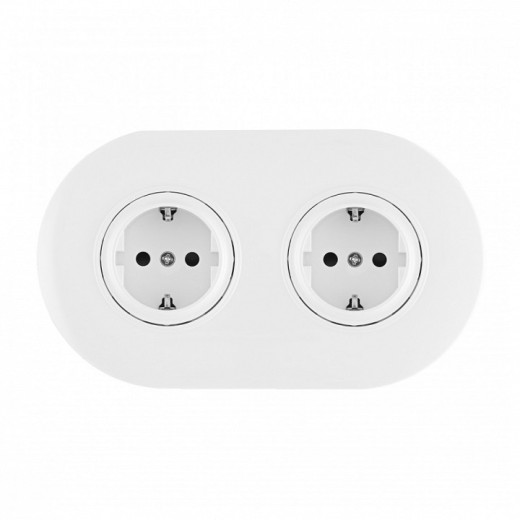 Розетка с заземлением и со шторкой Arte Milano SET08-2 SET08-2-40-1x2 white