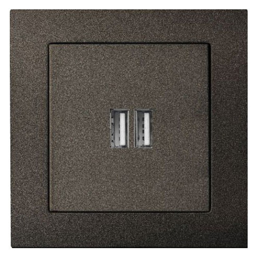 Розетка 2хUSB type A без рамки LIREGUS EPSILON 28-1136