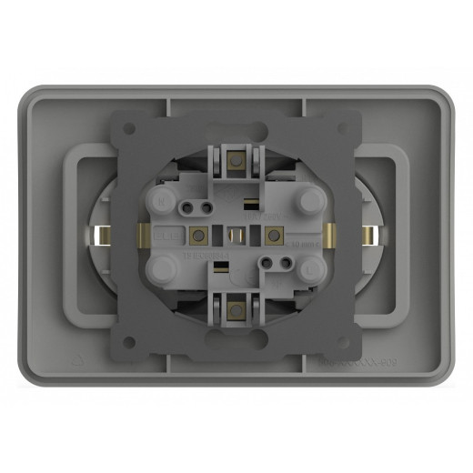 Розетка двойная с заземлением и со шторкой Elbi Eleсtriс Jazz 508-016200-917