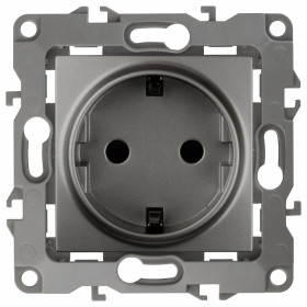 Розетка с заземлением, без рамки Эра Эра 12 12-2101-12