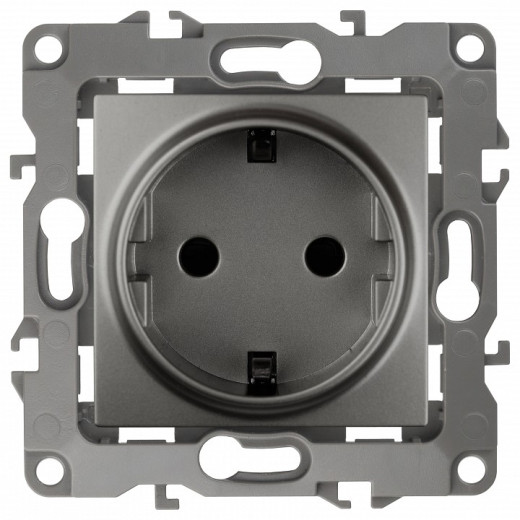 Розетка с заземлением, без рамки Эра Эра 12 12-2101-12