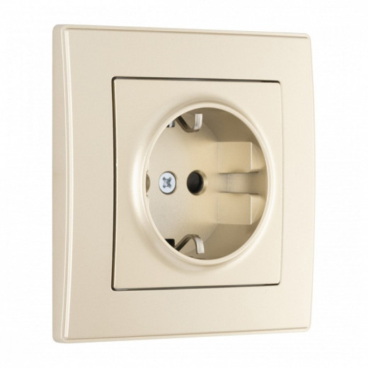 Розетка с заземлением и со шторкой Arte Milano SET06-1 SET06-1-40-1 shampan