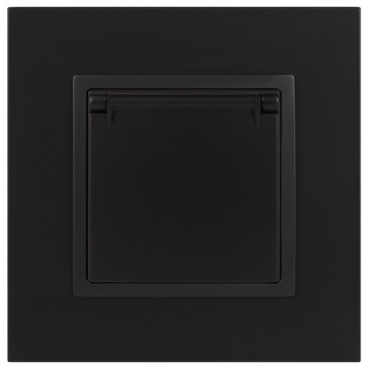 Розетка с заземлением и со шторкой, без рамки с крышкой Эра Эра Elegance 14-2103-05