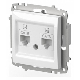 Розетка двойная Ethernet RJ-45 без рамки Elbi Eleсtriс Zena Vega 609-015600-248