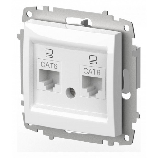 Розетка двойная Ethernet RJ-45 без рамки Elbi Eleсtriс Zena Vega 609-015600-248
