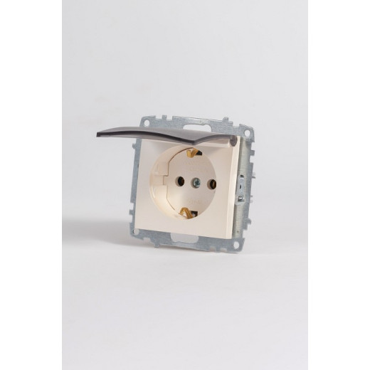 Розетка с заземлением с крышкой, без рамки Elbi Eleсtriс Zena Vega 609-012500-218
