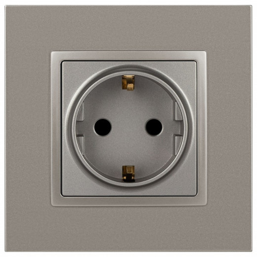 Розетка с заземлением и со шторкой, без рамки Эра Эра Elegance 14-2102-16