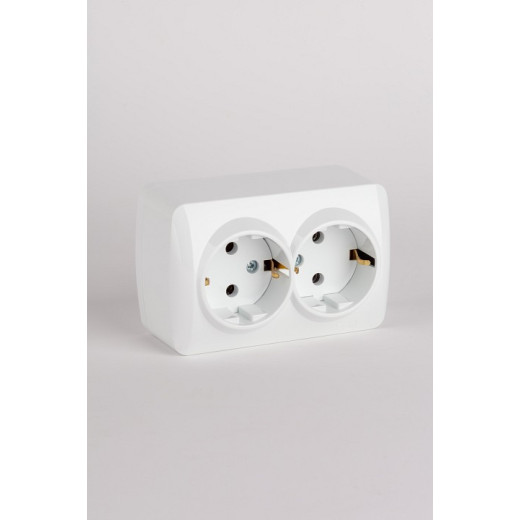 Розетка двойная с заземлением Elbi Eleсtriс Alsu 7 504-010200-907