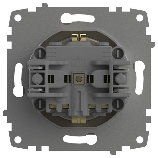 Розетка с заземлением и со шторкой, без рамки Elbi Eleсtriс Zena Vega 609-011400-243