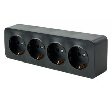 Розетка четверная с заземлением Stekker София 49506