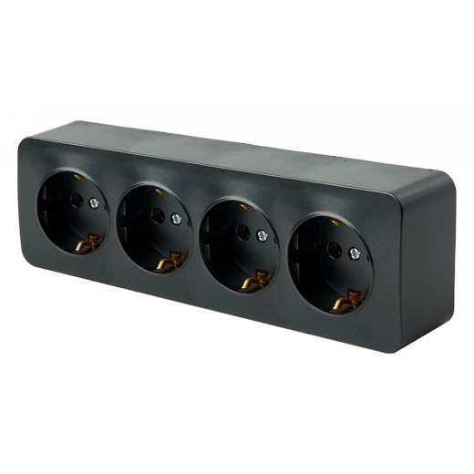 Розетка четверная с заземлением Stekker София 49506