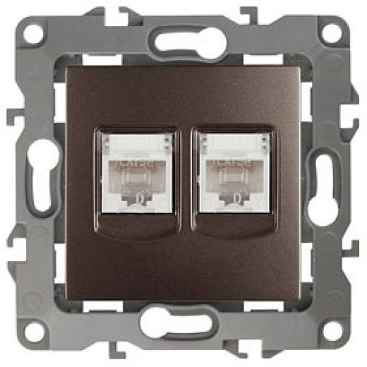 Розетка двойная Ethernet RJ-45 без рамки Эра Эра 12 12-3108-13