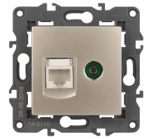 ТВ-розетка и розетка Ethernet RJ-45 без рамки Эра Эра Elegance 14-3110-04