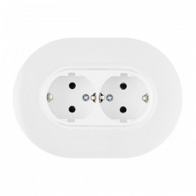 Розетка двойная с заземлением и со шторкой Arte Milano SET08-2 SET08-double-40-2 white