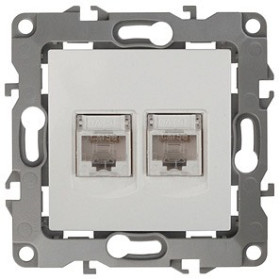 Розетка двойная Ethernet RJ-45 без рамки Эра Эра 12 12-3108-01