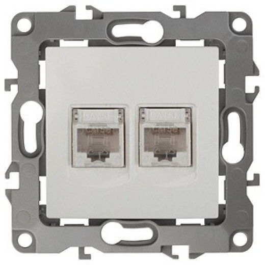 Розетка двойная Ethernet RJ-45 без рамки Эра Эра 12 12-3108-01