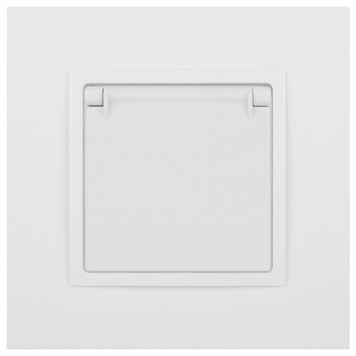 Розетка с заземлением и со шторкой, без рамки с крышкой Эра Эра Elegance 14-2103-01М