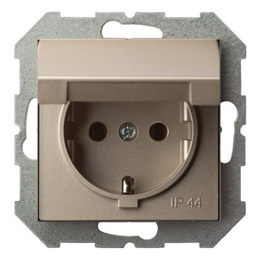 Розетка влагозащищенная с заземлением с крышкой, без рамки LIREGUS EPSILON 28-313
