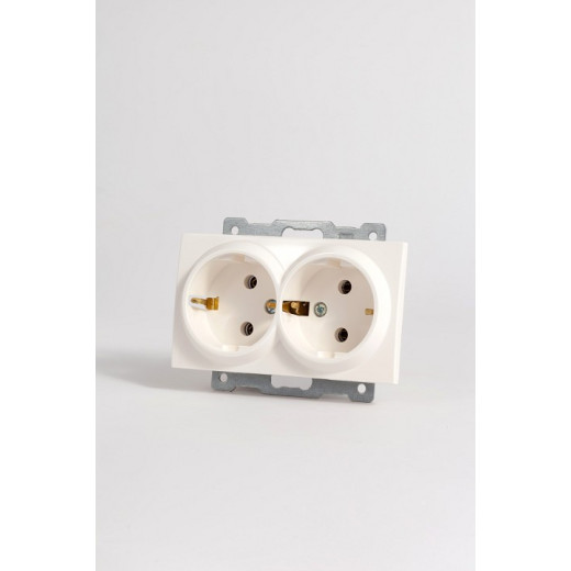 Розетка двойная с заземлением, без рамки Elbi Eleсtriс Zena Vega 609-010200-907