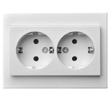 Розетка двойная с заземлением LIREGUS EPSILON 28-021