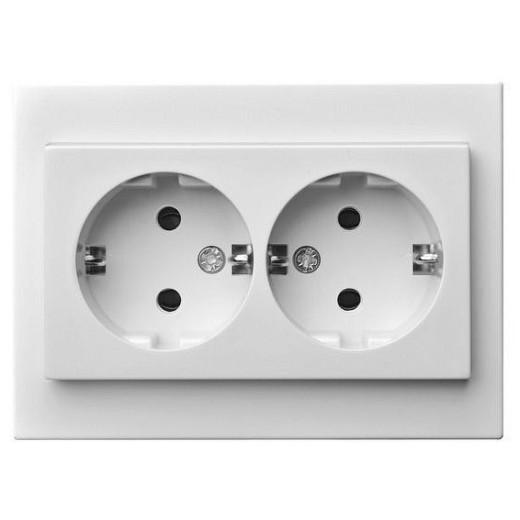 Розетка двойная с заземлением LIREGUS EPSILON 28-021