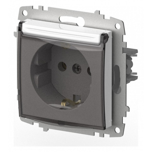 Розетка с заземлением с крышкой, без рамки Elbi Eleсtriс Zena Vega 609-015600-218