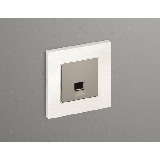 Розетка Ethernet RJ-45 и со шторками, без рамки Ambrella Volt ALFA MA372005