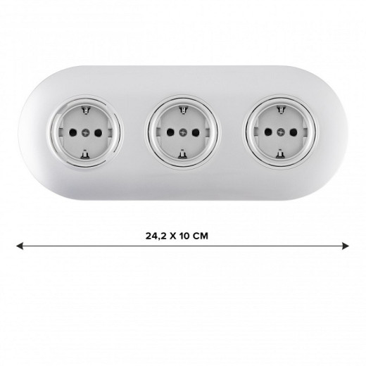 Розетка с заземлением и со шторкой Arte Milano SET08-3 SET08-3-40-1x3 silver