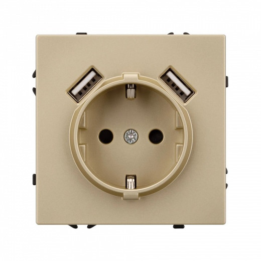 Розетка с заземлением и 2хUSB type A, без рамки Arlight SCT 054290