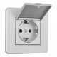 Розетка с заземлением и шторкой, с крышкой Arte Milano SET16-1 SET16-1-41-1 silver