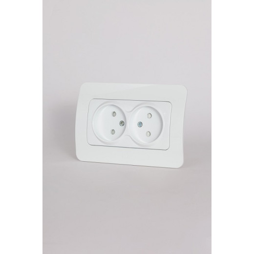 Розетка двойная без заземления и со шторкой Elbi Eleсtriс Jazz 508-010200-918