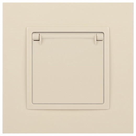 Розетка с заземлением и со шторкой, без рамки с крышкой Эра Эра Elegance 14-2103-02