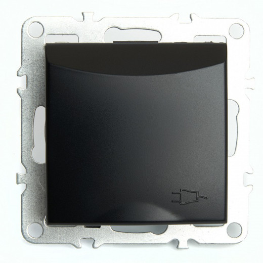 Розетка с заземлением и со шторками, без рамки с крышкой Stekker Эрна 49156