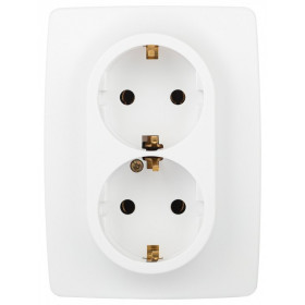 Розетка двойная без заземления Эра Эра 12 12-2106-01М