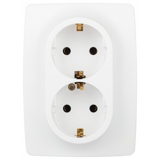 Розетка двойная без заземления Эра Эра 12 12-2106-01М