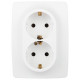 Розетка двойная без заземления Эра Эра 12 12-2106-01М