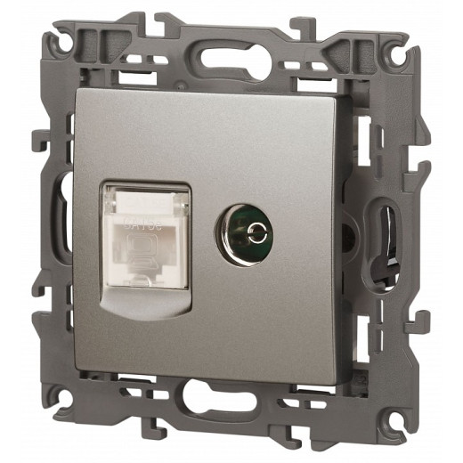 ТВ-розетка и розетка Ethernet RJ-45 без рамки Эра Эра Elegance 14-3110-16