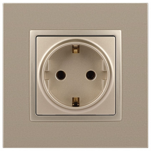 Розетка с заземлением и со шторкой, без рамки Эра Эра Elegance 14-2102-04