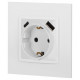 Розетка с заземлением и со шторкой и 2хUSB, без рамки Эра Эра Elegance 14-4108-01