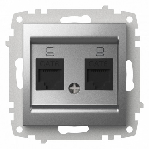 Розетка двойная Ethernet RJ-45 без рамки Elbi Eleсtriс Zena Vega 609-011000-248