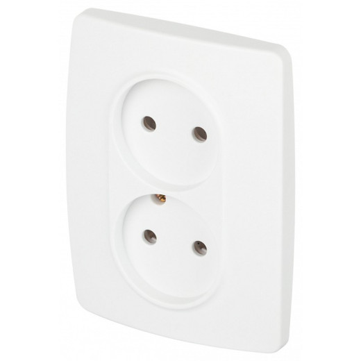 Розетка двойная без заземления Эра Эра 12 12-2107-01М