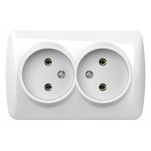 Розетка двойная без заземления Elbi Eleсtriс Alsu 7 504-010200-908