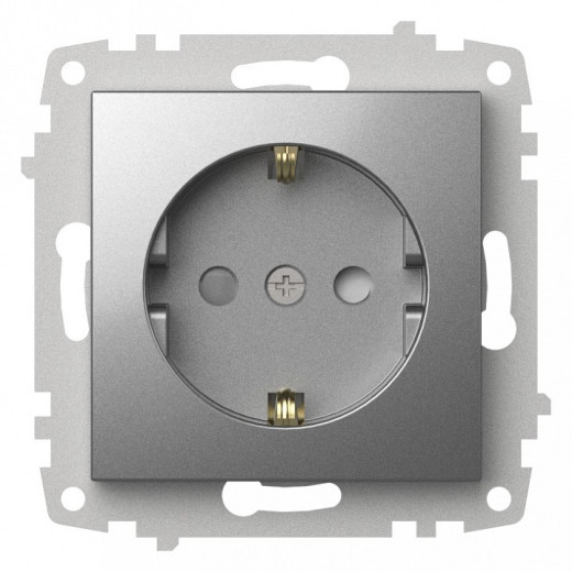 Розетка с заземлением и со шторкой, без рамки Elbi Eleсtriс Zena Vega 609-011000-243