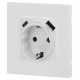 Розетка с заземлением и со шторкой и 2хUSB, без рамки Эра Эра 12 12-4108-01