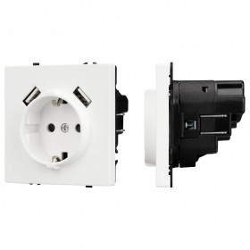 Розетка с заземлением и 2хUSB type A, без рамки Arlight SCT 054288