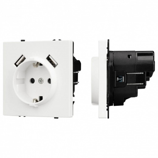 Розетка с заземлением и 2хUSB type A, без рамки Arlight SCT 054288