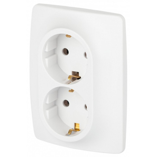 Розетка двойная без заземления Эра Эра 12 12-2106-01М