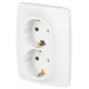Розетка двойная без заземления Эра Эра 12 12-2106-01М